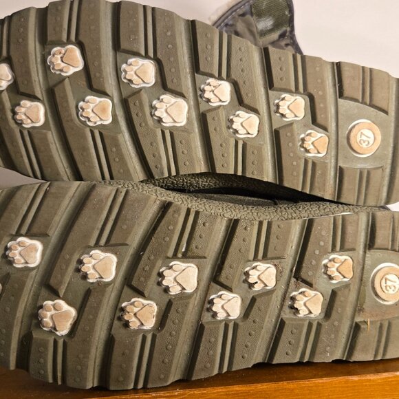 🍂 Combat-Style Green/Tan Sherpa-Lined Boots – Women’s 6 / Men’s 4 (Unisex, Size - Picture 5 of 5